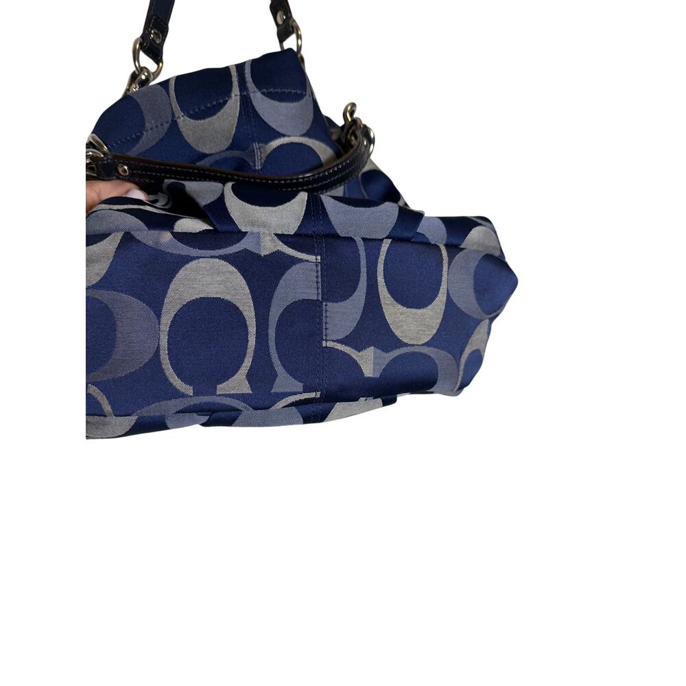 COACH Y2K CANVAS LOGO PRINT WITH LEATHER TRIM HANDBAG PURSE - Picture 5 of 8